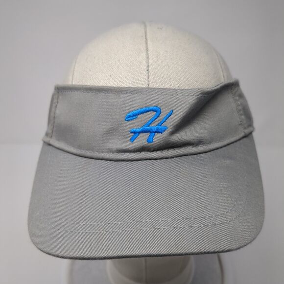 Letter H Strapback Golf Sun Visor Hat Gray One Size Adjustable Alleson Athletic - Picture 2 of 9